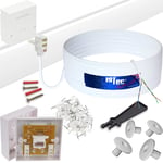 1STec 50m DIY BT Openreach Phone/ADSL Fibre Broadband Kit with Solid Core Twisted Pair Cable + Plug + 2/3a Surface Mount Wall Box + Grommets + Clips + Screws + Instructions (50 Metre, White)