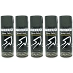 5x Canbrush C30 Gloss Black Spray Paint All Purpose DIY Metal Wood Plastic 400ml