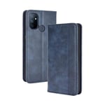 GOGME Leather Case for OnePlus Nord N10 5G Case, Retro Style PU/TPU Wallet Folio Case, Collection Premium Folio Cover with [Card Slots] and [Kickstand] for OnePlus Nord N10 5G. Blue