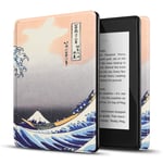 TNP Case for Kindle Paperwhite 10th Gen / 10 Generation 2018 Release - Slim Light Smart Cover Sleeve with Auto Sleep Wake Compatible with Amazon Kindle Paperwhite 2019 2020 Version (Great Wave)