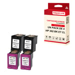NOPAN-INK - x4 Cartouches compatibles pour HP 302 XL (x2) + 302CL XL (x2) 302XL (x2) + 302CLXL (x2) Noir + Cyan + Magenta + Jaune pour HP DeskJet 2130