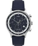 Timex Waterbury Mens Blue Watch TW2U04700 Leather - One Size