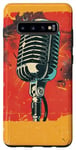 Coque pour Galaxy S10+ Microphone vintage musique rétro chanteur audio