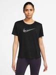 Nike Dri-Fit Swoosh Short-Sleeve Running Top - Black