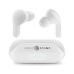Music Sound - TWS Slide Casque Bluetooth - sans Fil - Intra-auriculaire - Affichage LED - Autonomie de 26 Heures - Blanc