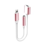 2-i-1 Lightning till 3.5 mm Adapter - Rosa