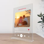 Personalised Photo Plaque Valentine's Day Gift Custom Song Plaque For Him Her