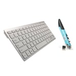 KM-808 2.4GHz Wireless Multimedia Keyboard + Wireless Optical Pen Mouse with USB Receiver Set for Computer PC Laptop, Random Pen Mouse Color Delivery(