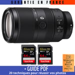 Sony E 70-350mm f/4.5-6.3 G OSS + 2 SanDisk 64GB UHS-II 300 MB/s + Guide PDF 20 techniques pour réussir vos photos