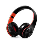 YUHUANG Bluetooth Headphones Over-Ear Wireless Headset Hi-Fi Stereo Earphones Bluetooth Headphone Music Headset FM And Support SD Card With Mic For Cell Phones/Laptop/PC (Color : Black orange)