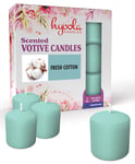 Hyoola Scented Votive Candles - Fresh Cotton Votive Candles Scented -12 Hour Burn Time - 9 Pack - European Made