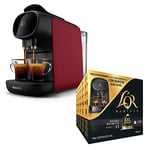 L'OR BARISTA Sublime Coffee Machine Red by Philips with L'OR Double Ristretto XXL 5X10PC, Double Shot, Aluminium Coffee Capsules (Total 50 XXL Capsules) Intensity 11