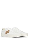 BOSS Mens Aiden Tenn Low-top Trainers with Monogram Detail Size 10 White