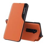Eabhulie Case for OPPO Reno 2, Smart View Window Flip Stand Cover PU Leather Protective Case for OPPO Reno 2 Orange