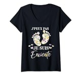 Womens gift pregnant future mom J'peux Pas Je Suis Pregnant V-Neck T-Shirt