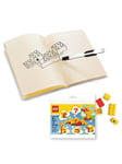 Euromic Notes bog med rød klods, 1 pen og bygge legetøj, 12 klodser sæt.
