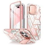 iPhone 15 Pro i-Blason Cosmo Marble Skal med Skärmskydd - MagSafe-Kompatibel - Rosa