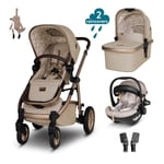 Cosatto Wow 3 car seat bundle in Whisper with 2 raincovers