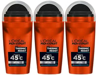 L'oreal Men Expert Thermic Resist Anti-Perspirant Deodorant Roll On 50ml x 3