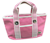 New Vintage LACOSTE L68 Petite Zipped Canvas TOTE BAG Summer 8 Candy Pink