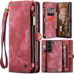 CaseMe Multi-Slot 2 i 1 Plånboksfodral Galaxy S24 Röd