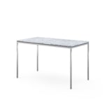 Knoll - Florence Knoll High Table, Rektangulär, 122 x 66 cm, skiva i Statuarietto marmor - Matbord - Florence Knoll - Vit - Metall/Sten