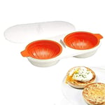 GRBD Microwave Egg Poachers, Draining Double Cup Egg Boiler, Portable Non-Stick Two Hole Large Capacity Egg Cookware, Egg Poaching Cups Microwave Steamer Cooking Mold for Breakfast (1PCS)