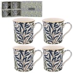 Set of 4 William Morris Willow Bough Mugs - Multi