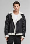 Urban Classics Shearling biker jacka herr (black/whitesand,XXL)