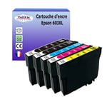 Lot de 5 cartouches d'encre compatibles avec Epson 603XL pour Epson XP-2100, XP-2105, XP-3100, XP-3105, XP-4100, XP-4105 - T3AZUR