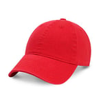 CHOK.LIDS Everyday Premium Dad Hat Unisex Baseball Cap for Men and Women Adjustable Lightweight Polo Style Curved Brim (Red)