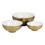 BigBuy Home Bowl, 30 x 30 x 14 cm, Gold, White Iron (Pack of 3)