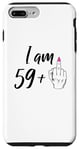 Coque pour iPhone 7 Plus/8 Plus I Am 59 Plus 1 Doigt d'honneur Femme 60e anniversaire