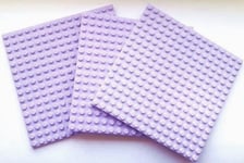 LEGO 3 x LAVENDER PLATES  Boards 16x16 Pin 12.8cm x 12.8cm x 0.5cm - BRAND NEW