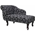 Design In - Transat de Jardin Bain de soleil Chaise Longue Noir et blanc Tissu vidaXL