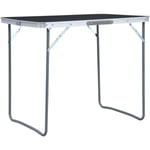 Table pliable de camping avec cadre en métal 80x60 cm Gris Vidaxl Gris