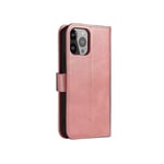 Magnet Case Flip Fodral med Ställ och Plånbok iPhone 14 Pro Max - Rosa