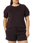 Goodthreads Women's Heritage Fleece Blouson Short-Sleeve Shirt, Dark Brown, XS