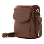 MegaGear MG279 Canon PowerShot S120, Sony Cyber-shot DSC-RX100V, DSC-RX100IV, DSC-RX100III, DSC-RX100II Leather Camera Case with Strap - Dark Brown