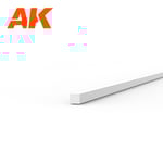 Styrene Strip: Square Strip 0.5 x 0.5 x 350mm
