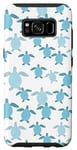 Coque pour Galaxy S8 Joli motif floral tortue de mer bleu marine corail et coquillage