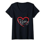 Womens Tiffany I Heart Tiffany I Love Tiffany Personalized V-Neck T-Shirt