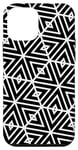 Coque pour iPhone 12 mini White Black Hexagon Honeycomb Triangles Geometrical Pattern