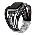Women Leather Link Bracelet Strap for Apple Watch 9 8 7 6 5 SE 40/44/41/45/49mm