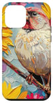 iPhone 12 mini Purple Finch Bird Sunflower Cute Van Gogh Style Case