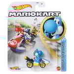 Hot Wheels Mario Kart Voiture en métal 1:64 - Figures Light-Blue Yoshi Standard