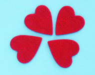 Glorex 6 1224 023 - Coeurs en feutrine rouge 40mm, 12pcs