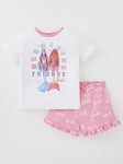 Barbie Girls Barbie Mermaid Short Pyjamas - Pink/White, Multi, Size Age: 6-7 Years, Women