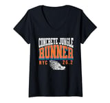 Womens New york concrete jungle Runner Marathon 26.2 miles club NYC V-Neck T-Shirt