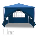Einfeben - Tente Pavillon Tente de Jardin – Tente pratique pour la plage, montage facile avec Easy-Klett, parfait pour les fêtes 3x3m Bleu - Bleu